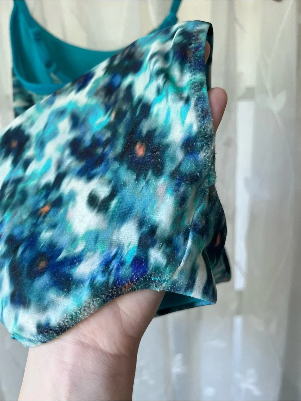 Athleta Teal Floral-Print Girls' One-Piece Swimsuit